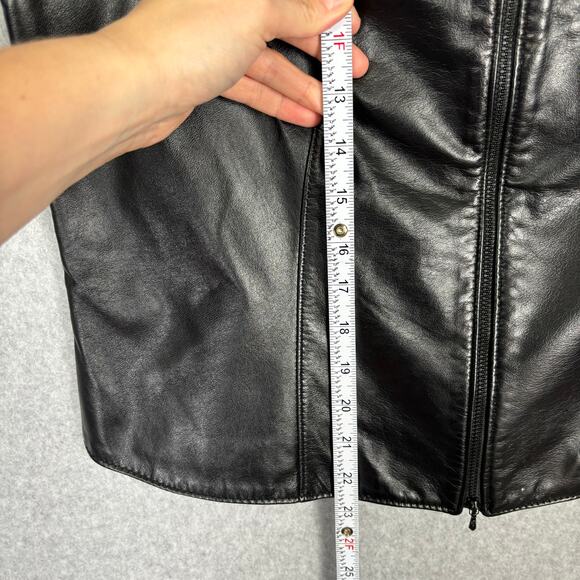 The Leather Ranch Vest Womens Large Zipper Moto Biker Motorcycle 90s Goth Y2K - Picture 7 of 15